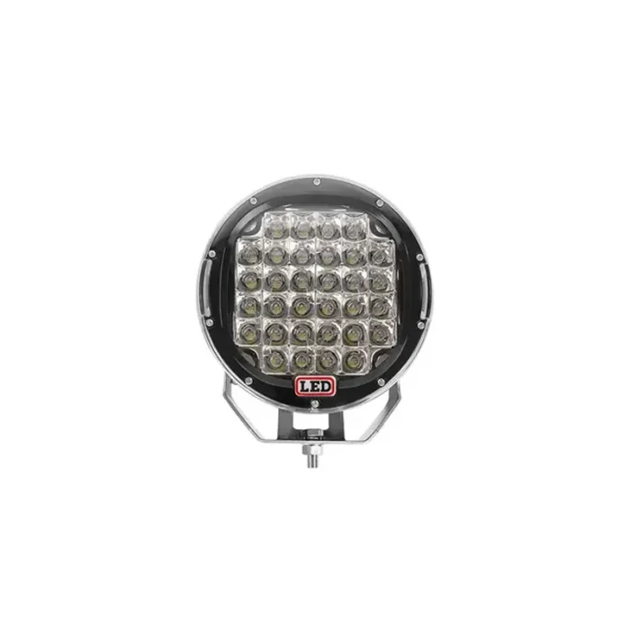 R 96W Round Black LED Spot Driving Work Light 9 Inch ATV 4x4 Boat Off Road Head Light