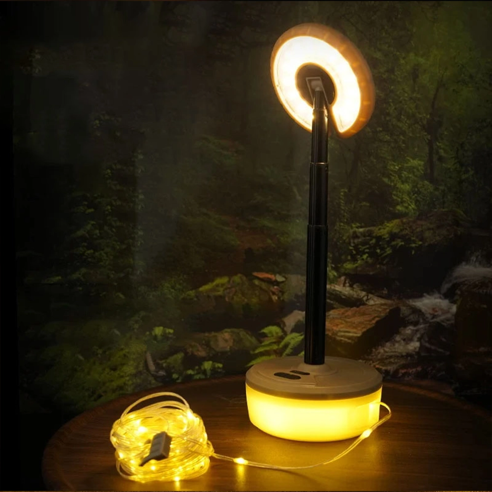 Toby’s CPL-T42 Telescopic Portable LED Camping Light with 10M Waterproof Light Strip – 5-Section Adjustable Height, Magnetic Base, Type-C Rechargeable, 2000mAh Battery for Outdoor Camping & Decoration