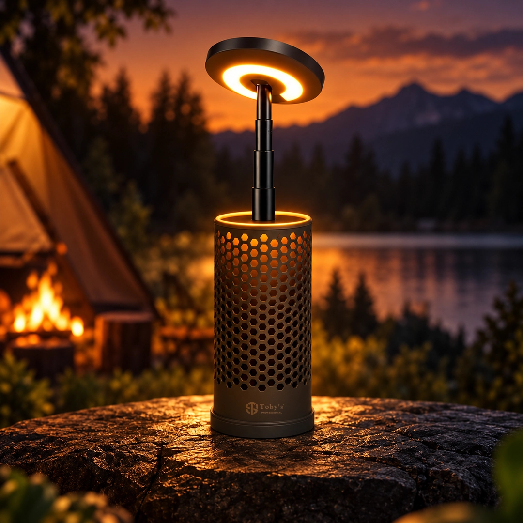Toby’s Professional CPL-T33 PRO Rechargeable Camping Lantern, Telescopic Tent Light with Warm & Cool White Modes, 2600mAh Battery, USB-C Charging, Portable Outdoor Table & Hanging Light